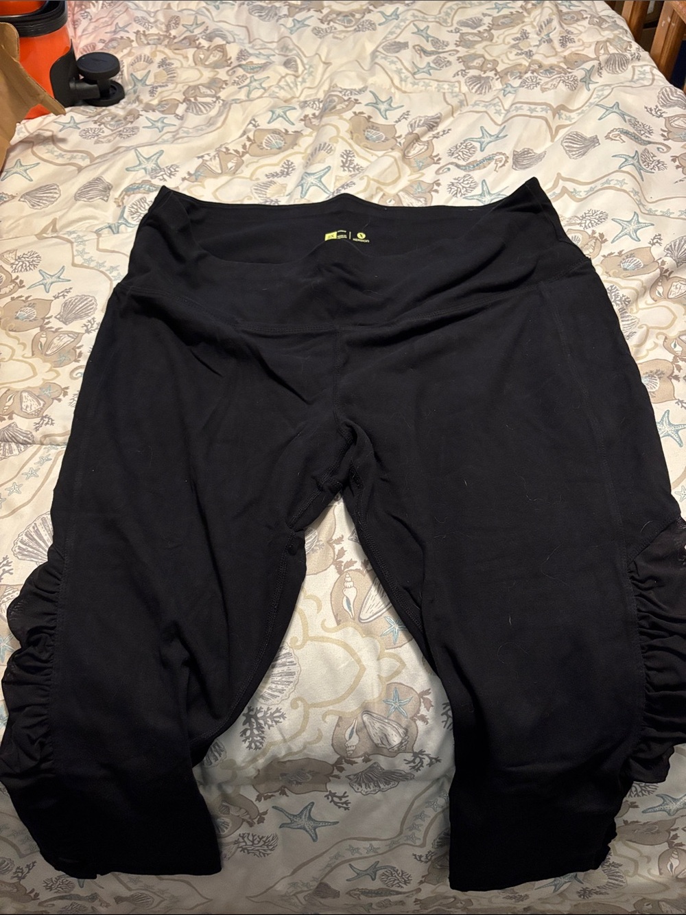 Xersion Black Capri Leggings with Side Ruching